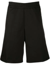 Neil Barrett Oversize Cotton Blend Canvas Shorts In Black