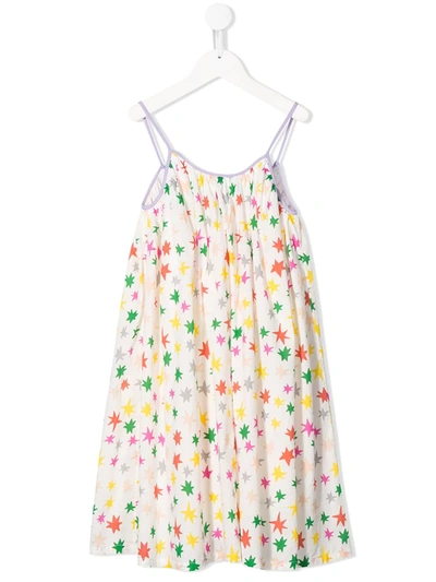 Stella Mccartney Kids' Star Print Organic Cotton Dress In White