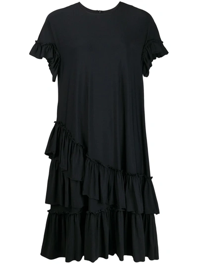 Simone Rocha Ruffle-trimmed T-shirt Dress In Black