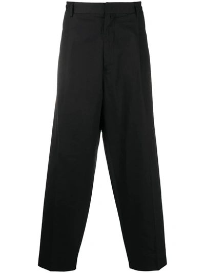Maison Flaneur High-rise Cropped Trousers In Black