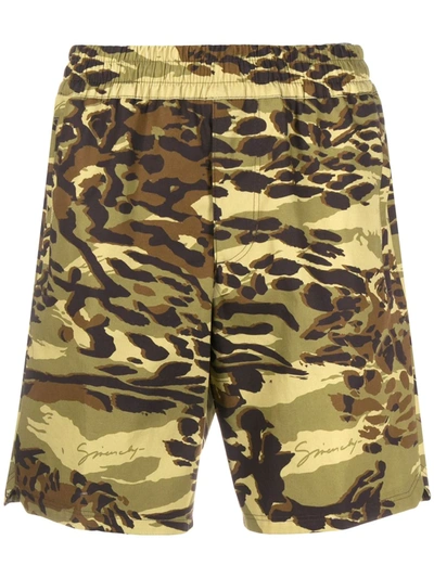 Givenchy Spirit Camouflage Shorts In Green