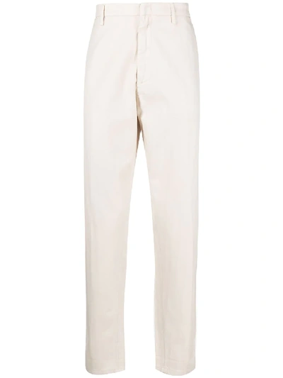 Dondup Turn-up Cuff Pleated Trousers In White