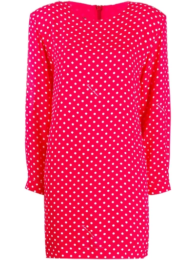 Boutique Moschino Polka Dots Crepe De Chine Dress In Red
