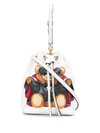 Moschino Bat Teddy Bear Print Bucket Bag In White