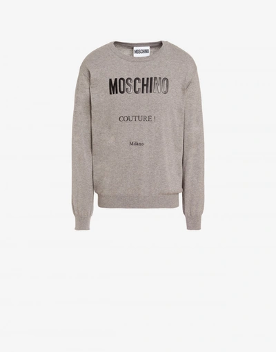 Moschino Couture Cashmere And Cotton Pullover In Grey