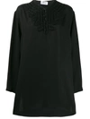 Saint Laurent Embroidered Kaftan Tunic In Black