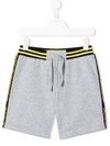 Moschino Teen Logo Lined Track Shorts In Grey