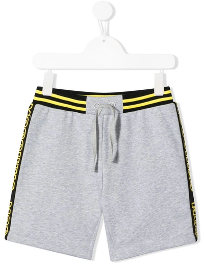 Moschino Teen Logo Lined Track Shorts In Grey