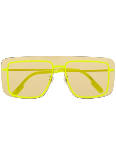 Kenzo Oversized Mask Sunglasses In Yellow
