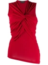 Isabel Marant Sleeveless Twist Front Blouse In Red