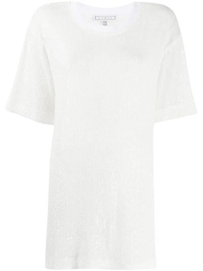 In The Mood For Love Cruz Sequin Embroidered Blouse In White