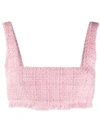 Brognano Tweed Bra Top In Pink