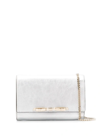 Red Valentino Clutch With Chain Strap In Metallic
