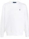 Polo Ralph Lauren Embroidered Logo Round Neck Sweatshirt In White
