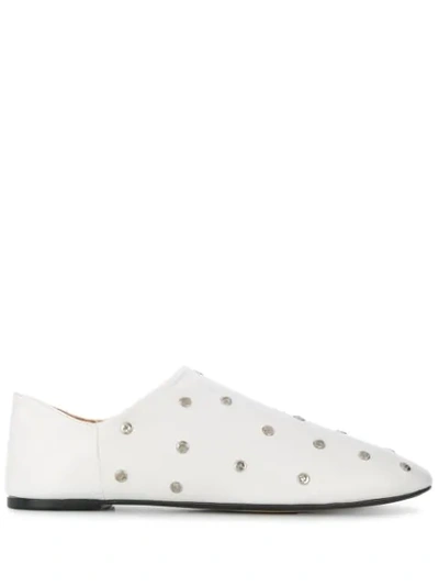 Joseph Studded Flat Loafers In White
