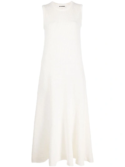 Jil Sander Flared Knitted Dress In White