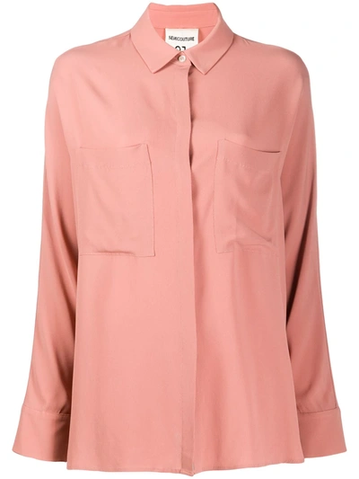 Semicouture Gabrielle Concealed Button Shirt In Pink