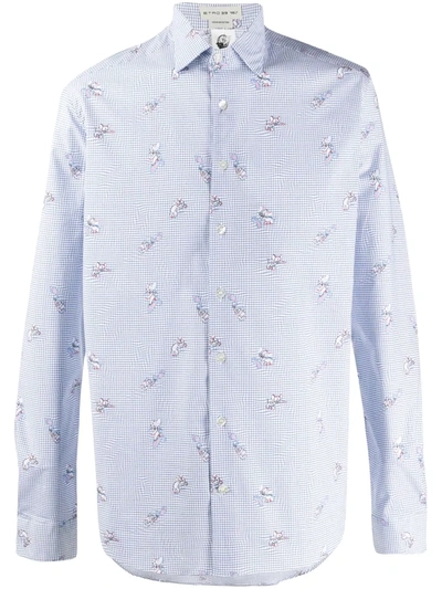 Etro Jerry Checked Shirt In Light Blue