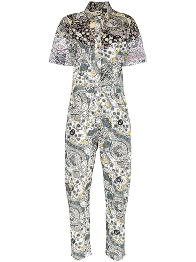 Isabel Marant Étoile Printed Cotton Jumpsuit In Beige