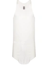 Rick Owens Ribbed Fitted Vest Top In White