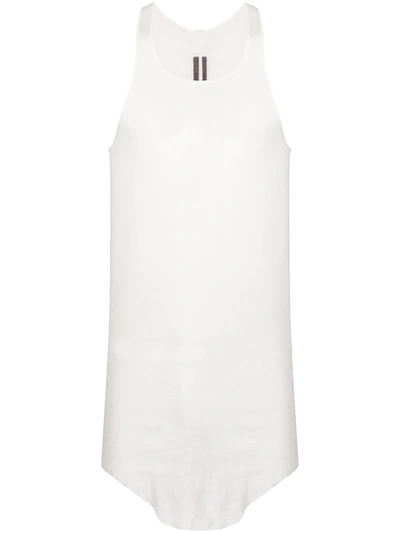 Rick Owens Ribbed Fitted Vest Top In White