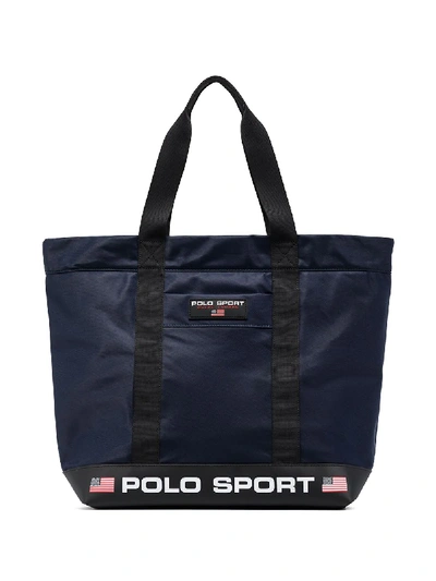 Polo Ralph Lauren Logo Patch Tote Bag In Blue