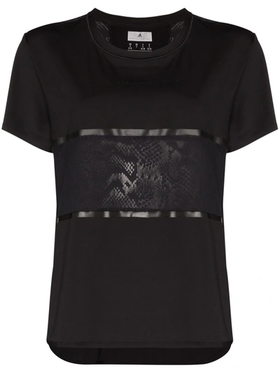 Adidas Originals Panelled Logo-print T-shirt In Black