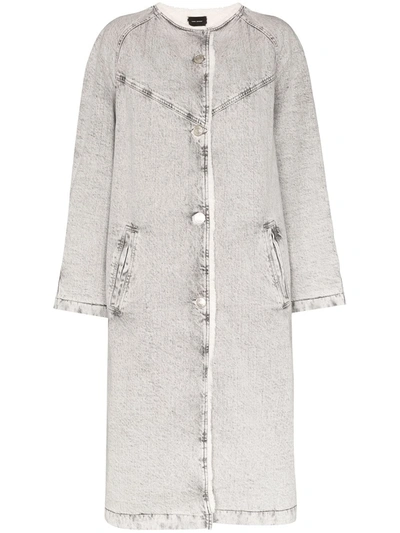 Isabel Marant Kaleia Oversized Denim Coat In Grey