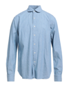 Doppiaa Solid Color Shirt In Pastel Blue