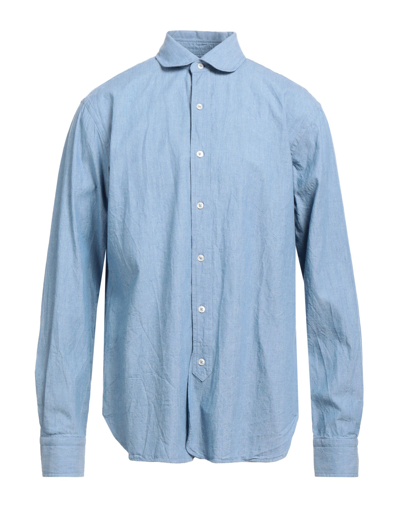 Doppiaa Solid Color Shirt In Pastel Blue