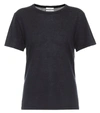 Co Cashmere Short Sleeve Knit Top In Navy In Blue