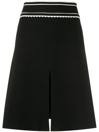 Sandro Women's Anna Scalloped A-line Skirt In Black