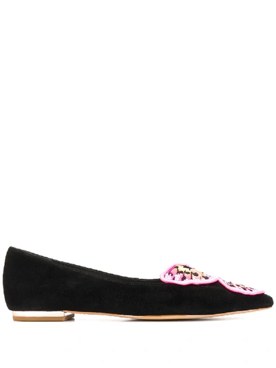 Sophia Webster Women's Papillon Embellished Pointed-toe Flats In Black