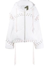 Khrisjoy Oversized Lace-up Puffer Jacket In White