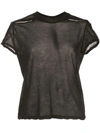 Rick Owens Sheer Short Sleeved T-shirt In Black