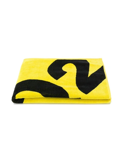 Dsquared2 Kids' Logo Beach Towel In Yellow