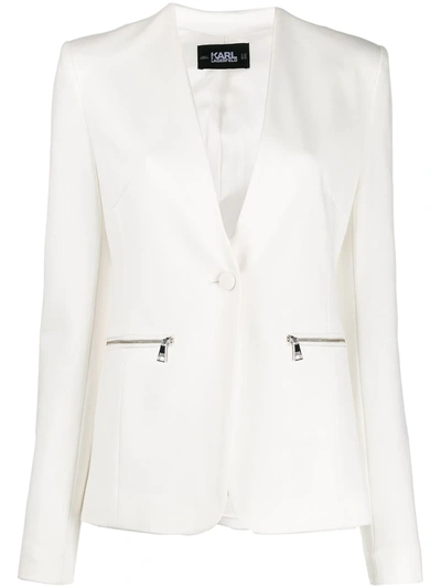 Karl Lagerfeld Punto Logo Tape Jacket In White