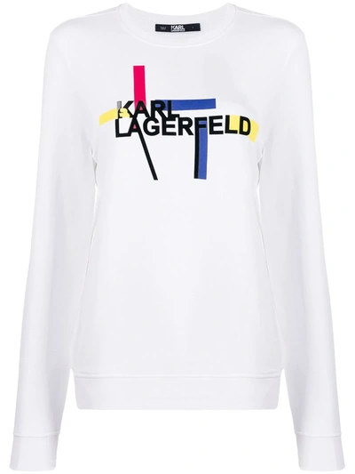 Karl Lagerfeld Bauhaus Logo Sweatshirt In White