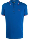 Diesel Stripe Detail Polo Shirt In Blue