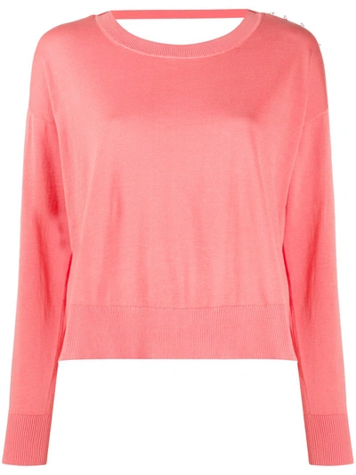 Diesel Ring-detail Knit Jumper In Pink
