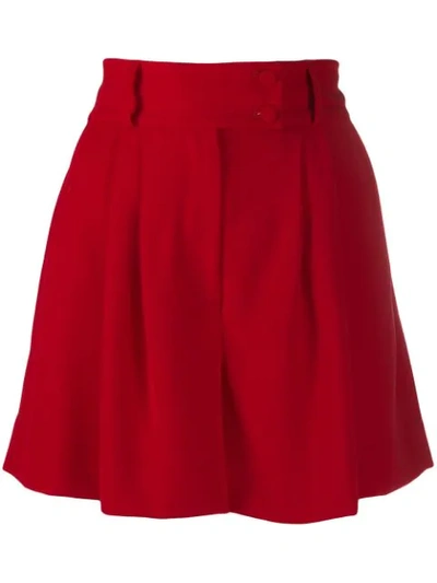Styland High-waisted Wide Leg Shorts In Red