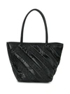 Alexander Wang Roxy Quilted Logo Tote - Black