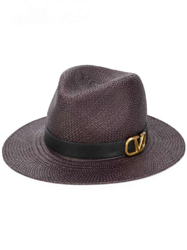 Valentino Garavani Fedora Hat With Logo In Black | ModeSens