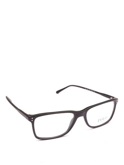 Polo Ralph Lauren Black Acetate Frame Rectangular Glasses