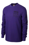 Nike Acg Long Sleeve Waffle Knit T-shirt In Court Purple