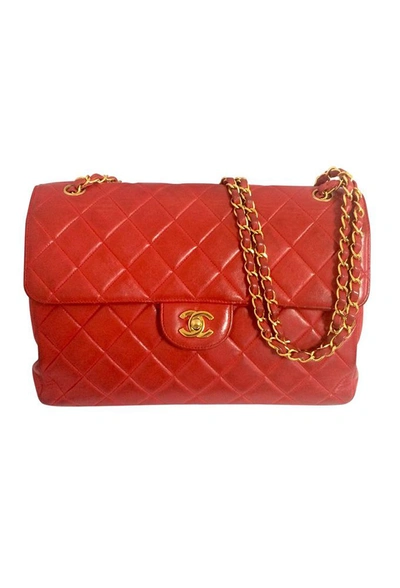Pre-owned Chanel Red 2.55 Jumbo Shoulder Bag
