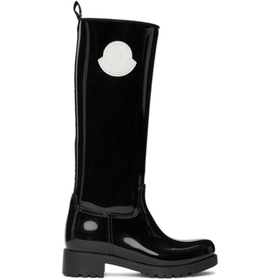 Moncler Ginger Waterproof Knee High Rain Boot In Black