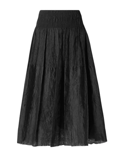 Marques' Almeida Pleated Checked Taffeta Midi Skirt In Black