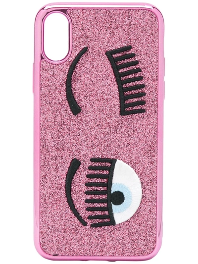 Chiara Ferragni Winking Eye Iphone Xs Case In Pink