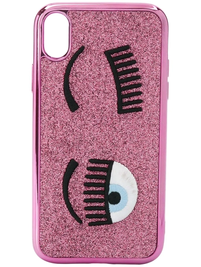 Chiara Ferragni Flirting Embroidered Iphone Xr Case In Pink